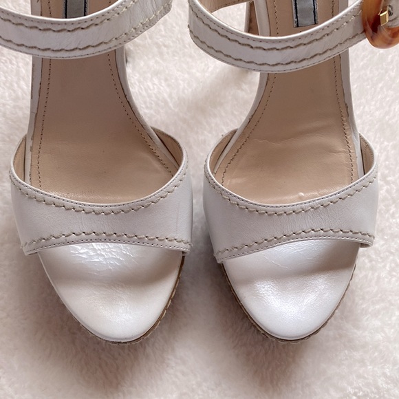 Authentic Prada White Ankle Strap Heels size 38 - Picture 11 of 16
